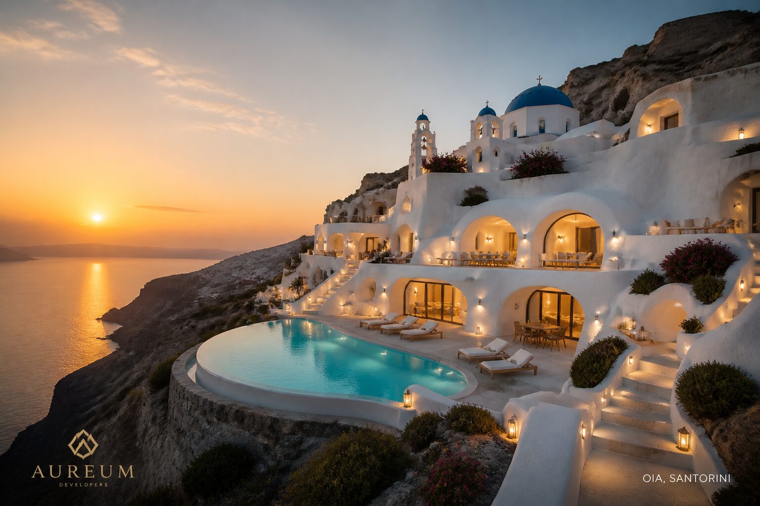 Santorini Caldera Cliff Residence